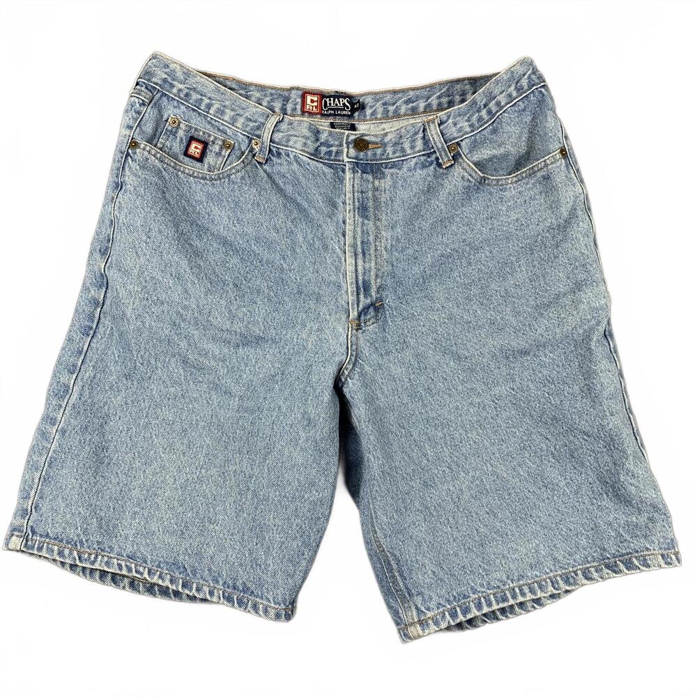 Chaps Ralph Lauren Mens Size 42 Blue Light Wash Denim Shorts Classic Fit